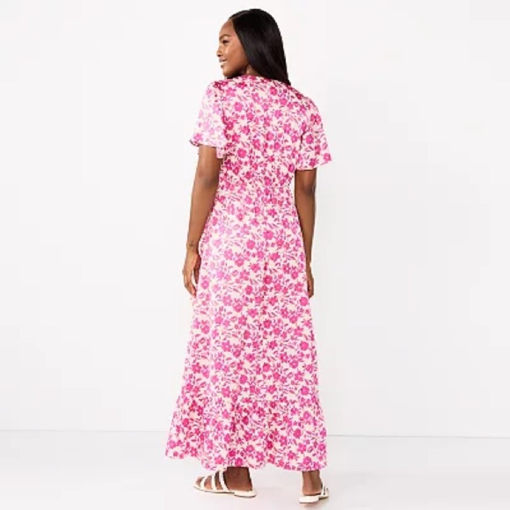 DRAPER JAMES RSVP™ Flutter Sleeve Wrap Maxi Dress - Picture 3 of 6